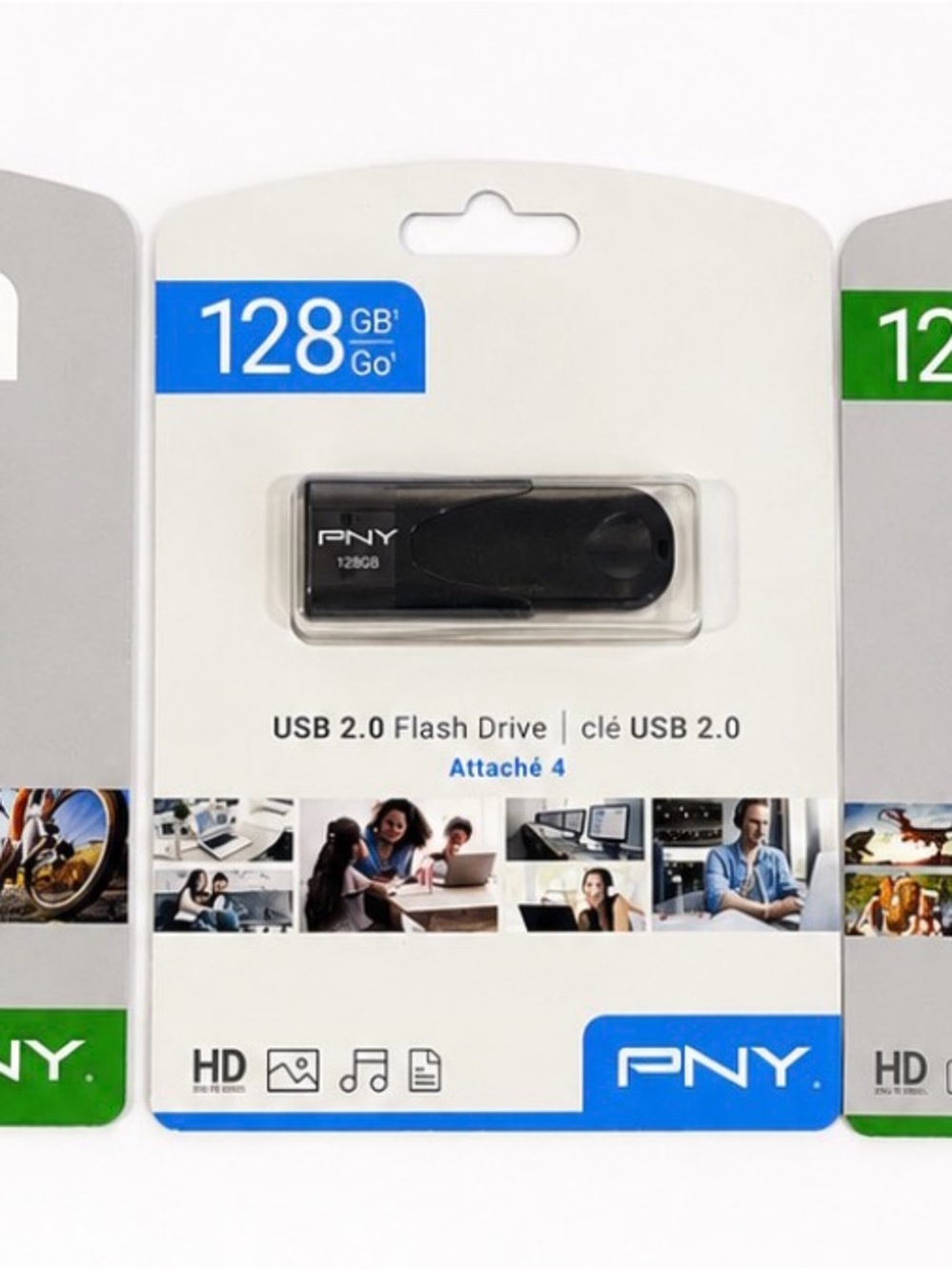 PNY 128GB 3PC Storage Bundle 2 microSDXC + USB Flash Drive NEW 384GB